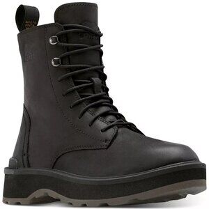 Sorel Women's Hi-Line Lace-Up Mid-Shaft Lug-Sole Booties in Black. Sz: 9